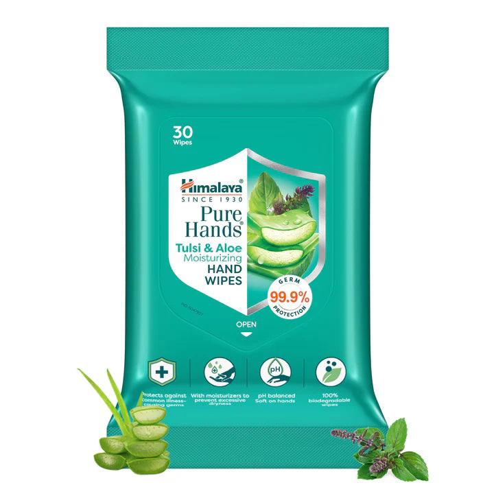 Himalaya Pure Hands Tulsi & Aloe Moisturizing Hand Wipes - AHA KART