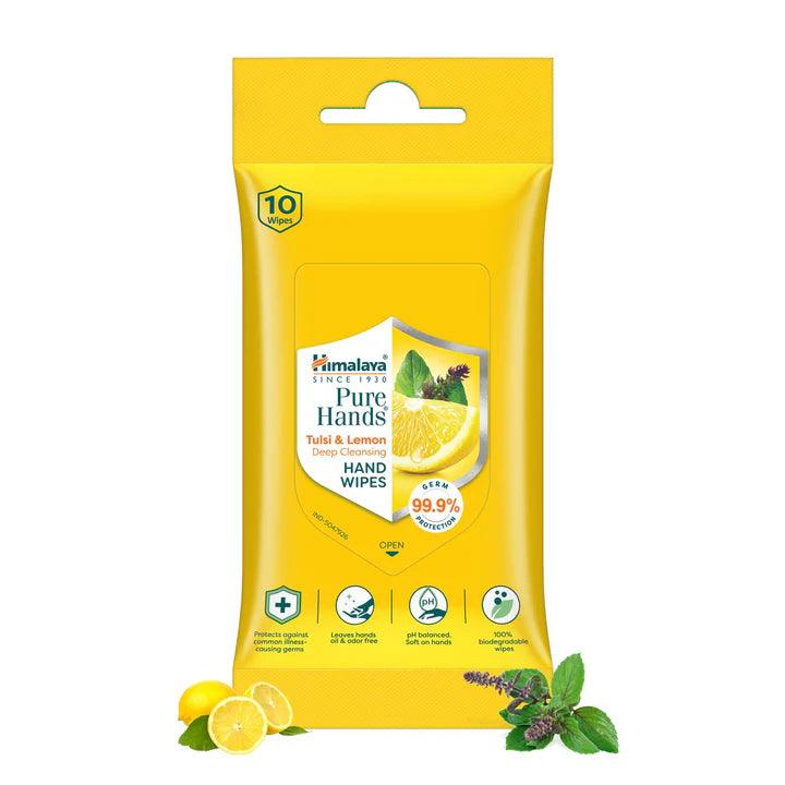 Himalaya Pure Hands Tulsi & Lemon Deep Cleansing Hand Wipes - AHA KART