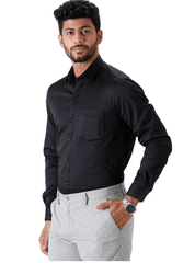 Mens Cotton Rich Black Shirt