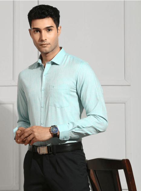 Men 100% Cotton Shirt Blue