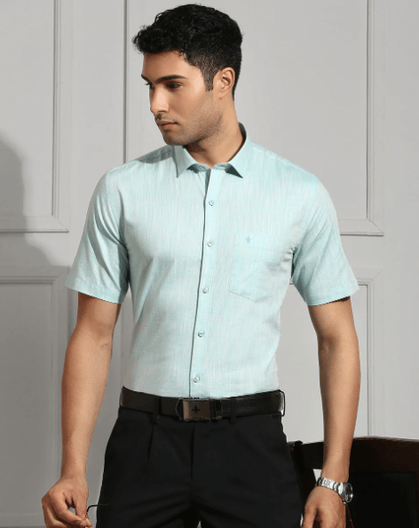 Men 100% Cotton Shirt Blue