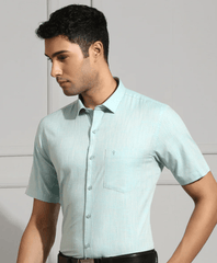 Men 100% Cotton Shirt Blue