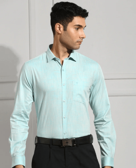 Men 100% Cotton Shirt Blue