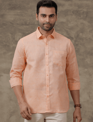 Mens Cotton Blend Shirt Light Orange