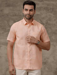 Mens Cotton Blend Shirt Light Orange