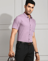 Men 100% Cotton Purple Shirt