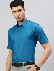 Men 100% Cotton Shirt Blue