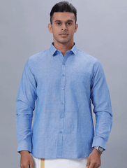 Mens cotton Blue Shirt