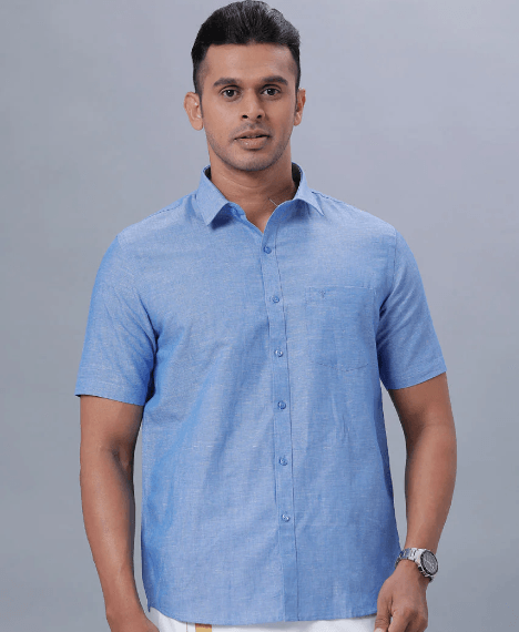 Mens cotton Blue Shirt