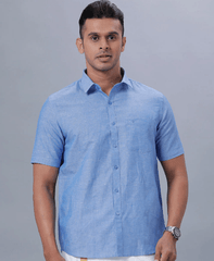 Mens cotton Blue Shirt