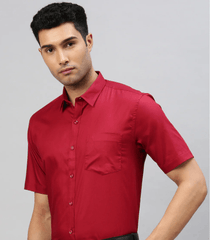 Men Cotton Purple Shirt