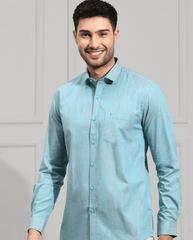 Men Cotton Shirt light Blue