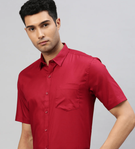 Men Cotton Shirt Red