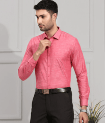 Men Cotton Shirt Pink