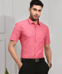 Men Cotton Shirt Pink