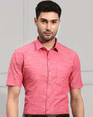 Men Cotton Shirt Pink