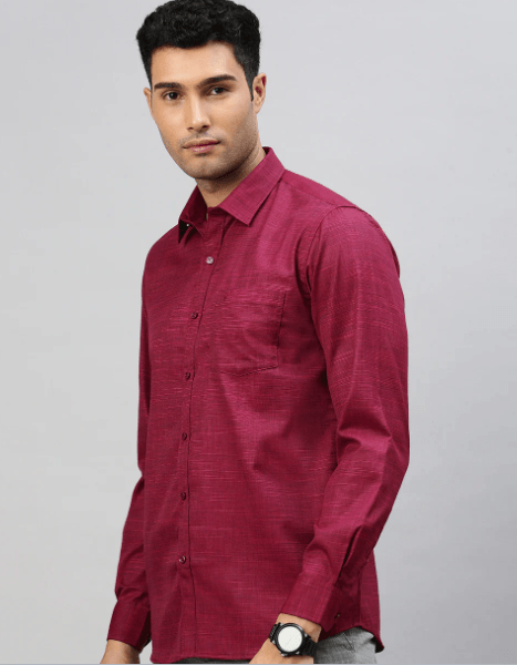 Men's Cotton Blend Shirt Purple