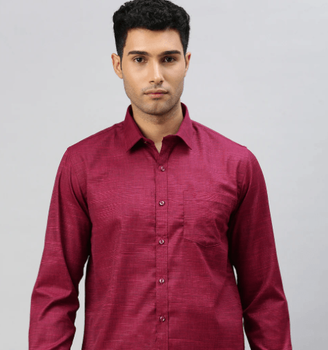 Men's Cotton Blend Shirt Purple