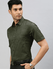 Mens Cotton Blend Shirt Green