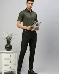 Mens Cotton Blend Shirt Green