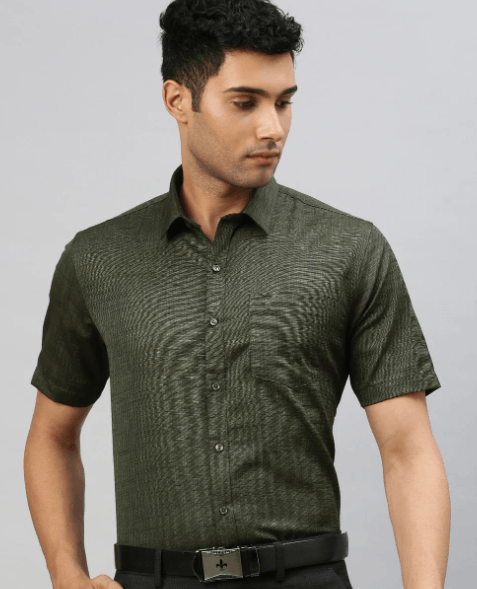 Mens Cotton Blend Shirt Green