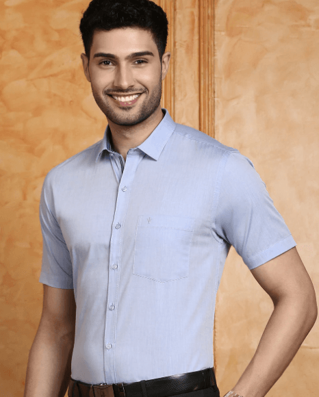 Men cotton Blue Shirt G119