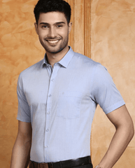 Men cotton Blue Shirt G119