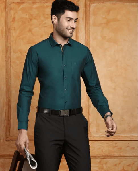 Men cotton Green Shirt G116