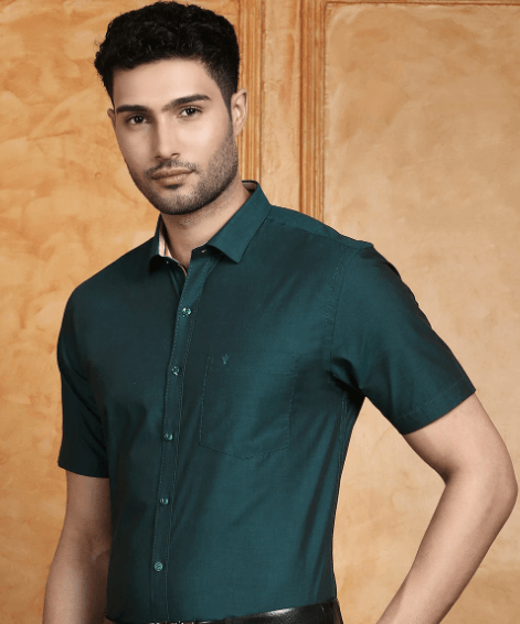 Men cotton Green Shirt G116