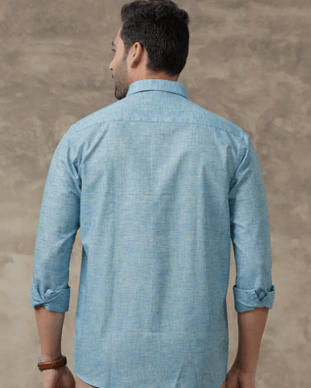 Mens cotton Rich Shirt Blue T39  T05