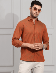 Men Cotton Reddish Brown Shirt Cl2 GT0