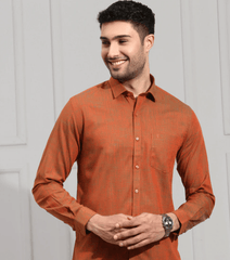 Men Cotton Reddish Brown Shirt Cl2 GT0