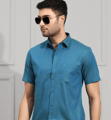 Men Cotton Dark Blue shirt