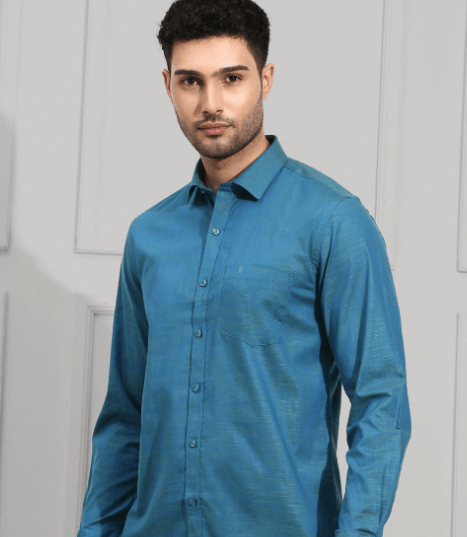 Men Cotton Dark Blue shirt