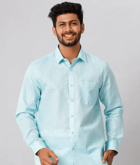 Mens Cotton Blend Shirt Sky Blue CV10