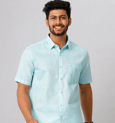 Mens Cotton Blend Shirt Sky Blue CV10