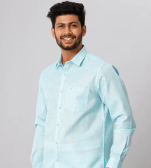 Mens Cotton Blend Shirt Sky Blue CV10