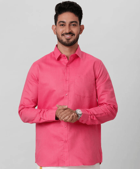 Mens cotton Rich Pink Full Sleeves Shirt TG2