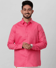 Mens cotton Rich Pink Full Sleeves Shirt TG2