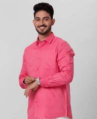 Mens cotton Rich Pink Full Sleeves Shirt TG2