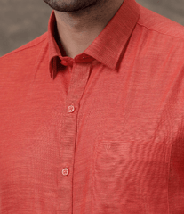 Men Cotton Rich Shirt Bright Red t28 TD6