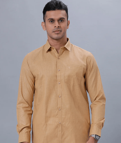 Mens Cotton Rich Shirt Full Sleeves Mustard