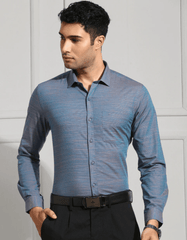 Men Cotton Blue Shirt CLR GE3