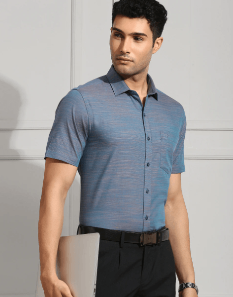 Men Cotton Blue Shirt CLR GE3