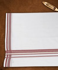 Men Premium Hand loom Dhoti Maroon With Silver Fancy Border