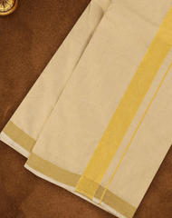 Men Premium Hand loom Dhoti Gold