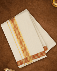 Mens Premium Handloom Panchakacham Cream