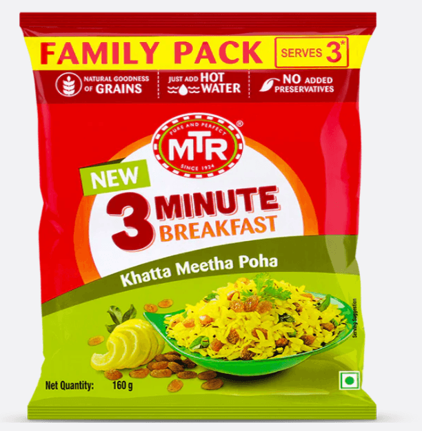 MTR 3 Minute Khatta Meetha Poha Pouch 160 g