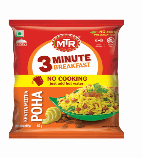 MTR 3 Minute khatta Meeta Poha Pouch 60 g