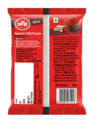 MTR Kashmiri Chilli 100 g Pouch